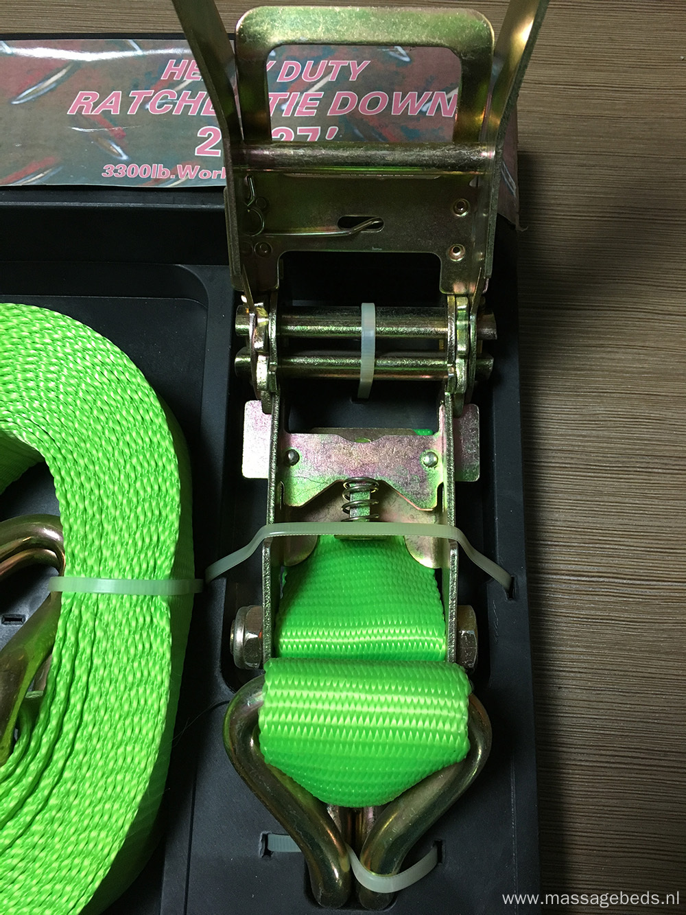 50mm Green Ratchet Tie Down Lashing Strap with Zinc Plating Surface