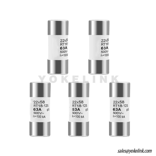 Solar RT18-125(RO17) 22 * ​​58mm 63A 500VAC gG Typ Válcová pojistková vložka