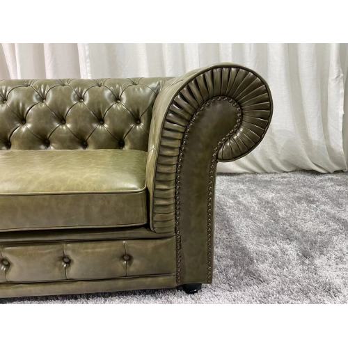 Genuine leather couch Chesterfield Luxury living room sofa