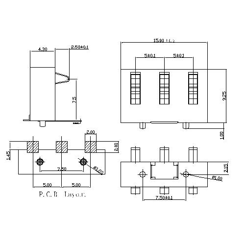 ABT02-03LHXD 3 Circuit Battery connector 5.0 centers