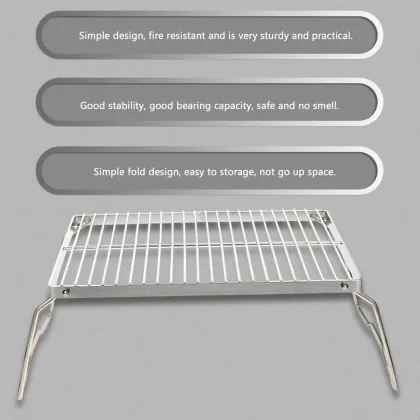 Stainless Steel Foldable Barbecue Rack for Outdoor BBQ