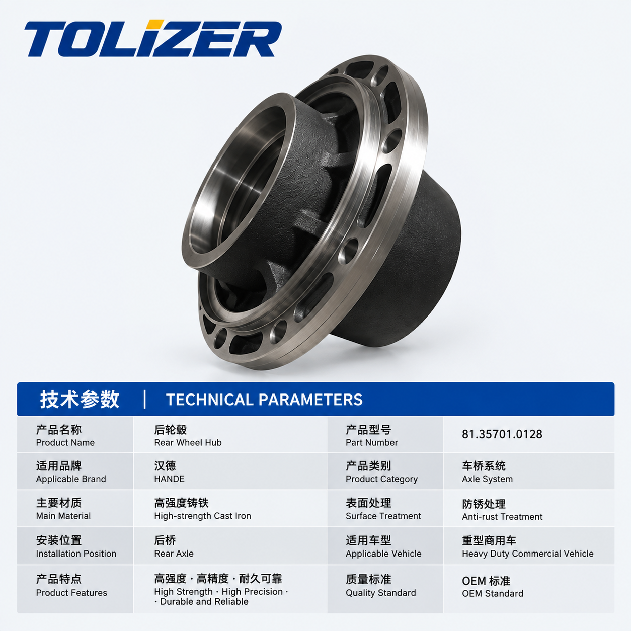 Heavy duty wheel hub assembl