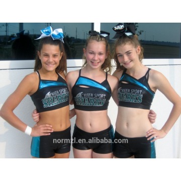 Girls cheerleading uniforms crop top, cheerleader uniform wholesale,sexy cheerleading uniforms team