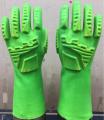 Zielone rękawice PVC z TPR na dłoni