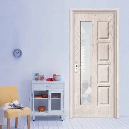 MDF wood door glass insert wood swing door rubber replacement