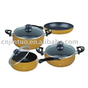 aluminium 7 pcs non-stick aluminium cookware set