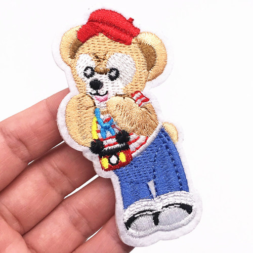 Patchs de broderie de dessin animé animal Duffy Bear à coudre