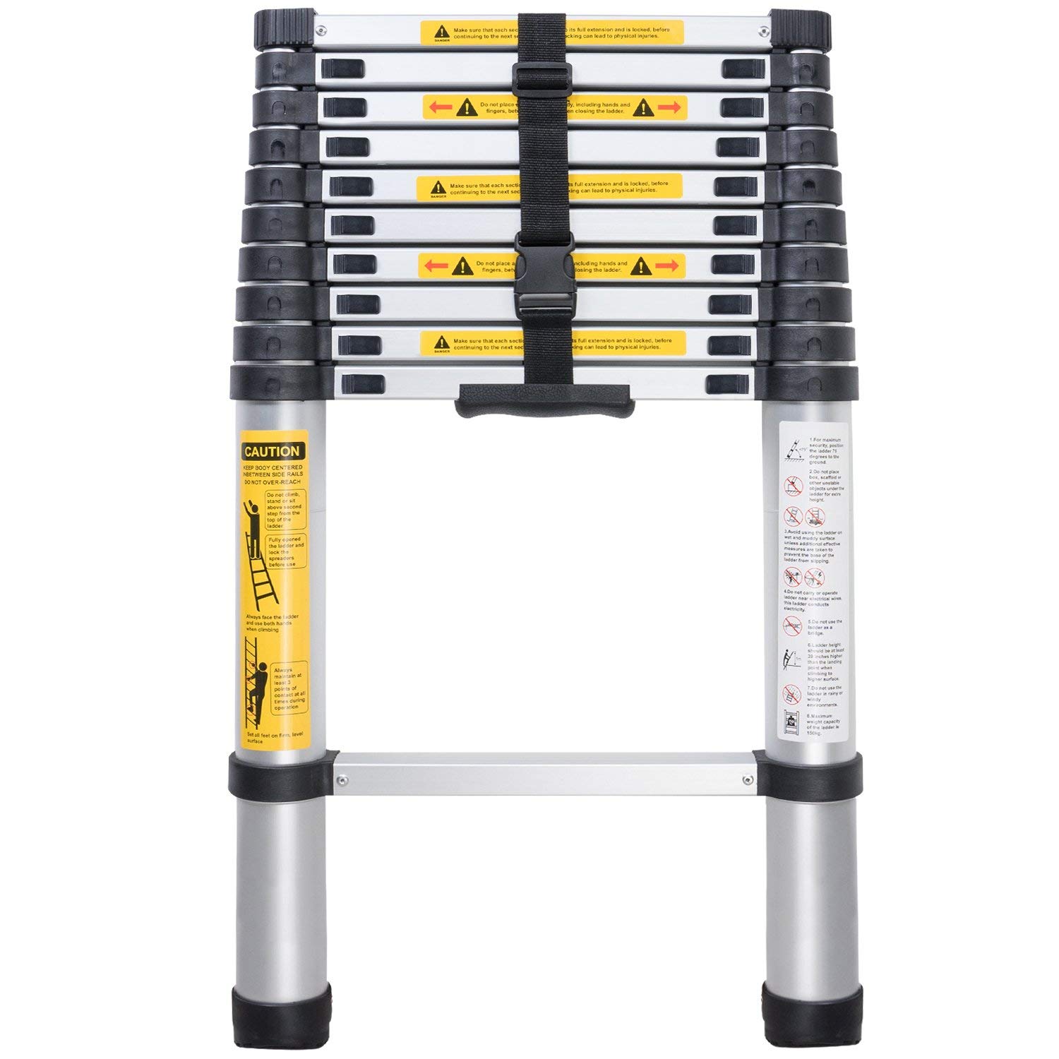 Telescopic Ladder EN131 10.5ft(3.2m)Aluminum Telescopic Extension Tall Multi Purpose telescopic ladder