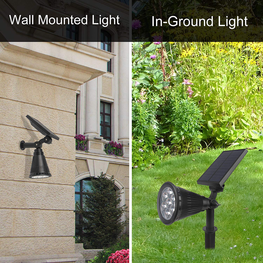 Solar Spotlights IP65 Waterproof Outdoor Solar Lights Landscape Garden Wall Lights Auto-on /off for Yard Patio Garden Deck