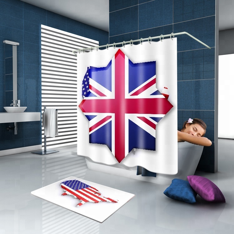Football creative waterproof shower curtain 3d photo print