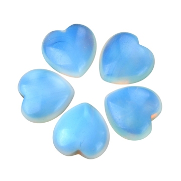 Opalite 30mm 사랑 하트 보석 가정 장식 수제 갈망