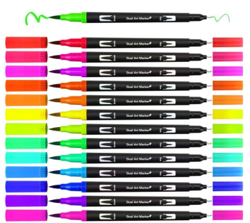 120 Pcs Promotional Double-headed Mark Soft Brush Pen Fineliner Watercolor Set