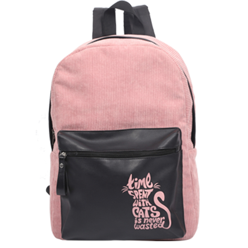 Backsack Back Pack Schoolbag Girl Street Daily Outdoor Corduroy Mini batoh pro ženy dívka