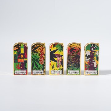 Isqueiro Rasta Reggae Leaf Skull Print
