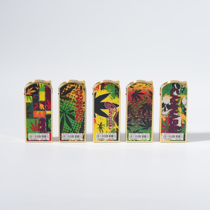 Isqueiro Rasta Reggae Leaf Skull Print