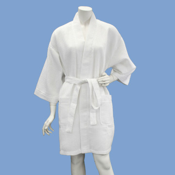 White hotel cotton bathrobe waffle bathrobe lightweight