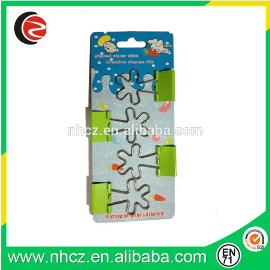 Green Flower Shaped Binder Clips