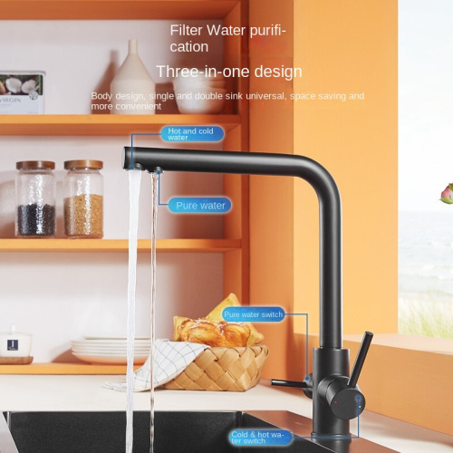 Matte Black 2 Handle Kitchen Drinking Water Faucet