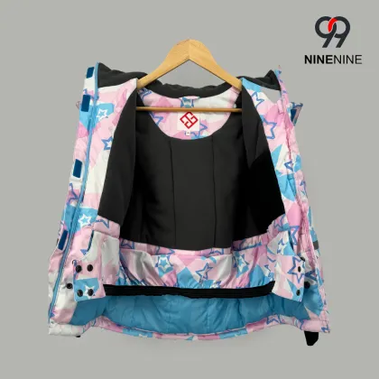 Warm and Stylish Kids` Star Print Ski Jacket