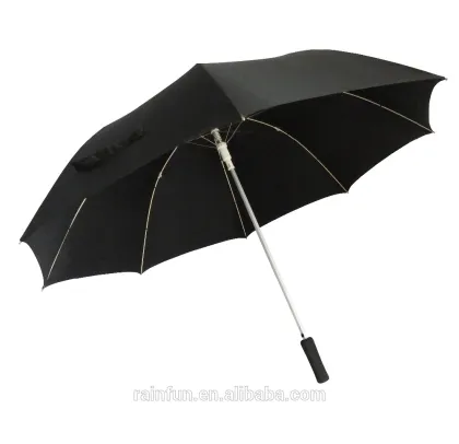 Windproof black golf umbrella for wholesale