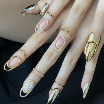 Korean Trendy Jennie Style Nail Rings and Fashion Jewelry Accessories including Blackpink's Brass Finger Rings and Nail Covers