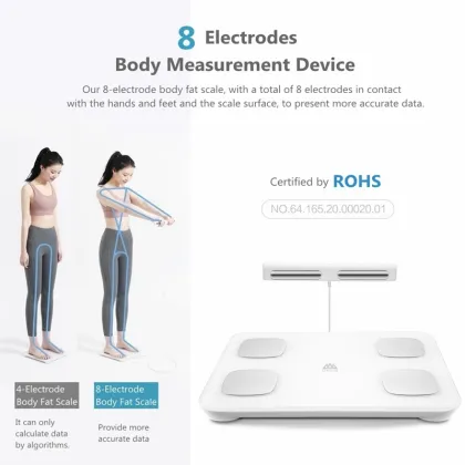 SENSSUN Professional Handheld 8 Electrodes Digital Fat Weight Analysis Scale