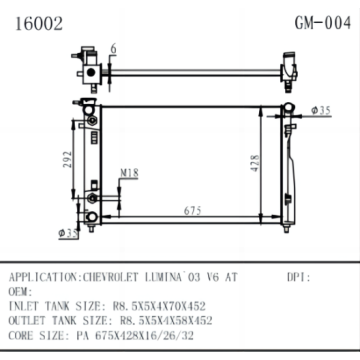 Radiateur pour Chevrolet Lumina V6