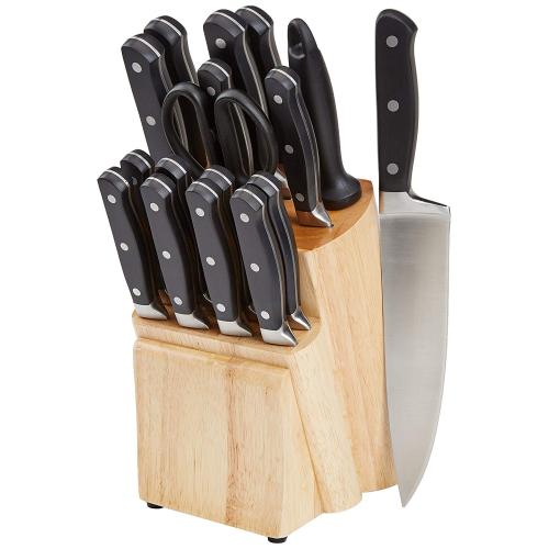 Juego de bloques de cuchillos de cocina de acero inoxidable de 18 piezas