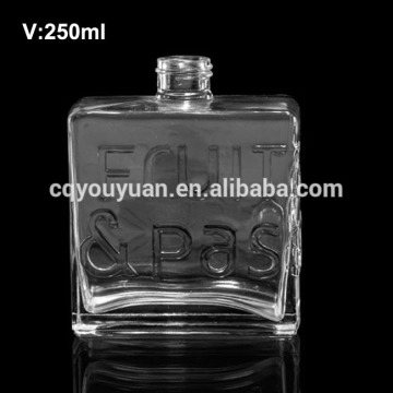 Drinks 250ML Square Glass Bottles For Vodka/Spirit Distilled