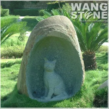 Artificial Carving Stone Cat Sculpture