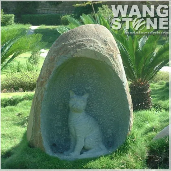 Artificial Carving Stone Cat Sculpture