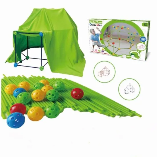 DIY Kids Construction Forts, Castles, Tunnels, and Tents Building Kit: Create Your Own 3D Playhouse Toy Set for Children