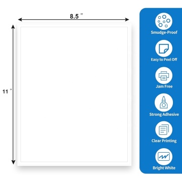 8.5'' x 11'' sticker paper for printer