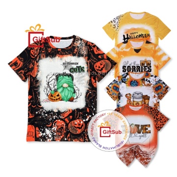 Factory di Giftsub: Testo sbiancato di Halloween Design personalizzabile - Sublimazione unisex semplice in finta fusione in poliestere con poliestere