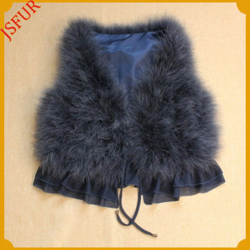Waistcoat Made With Turkey Feather Women Vest