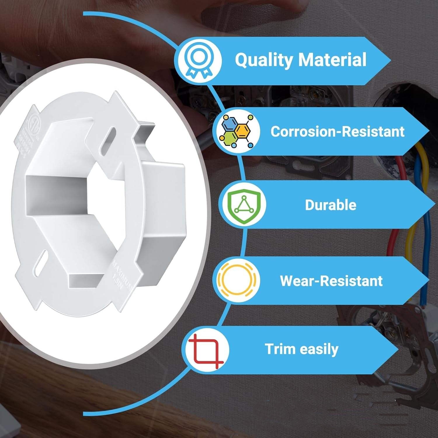 Round Ceiling Electrical Outlet Box Extension PVC2