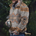 Männer Sherpa Hoodie Pullover Sweatshirt