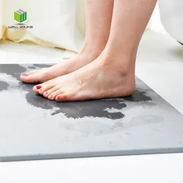Super water absorbent diatomite bath mat carpet