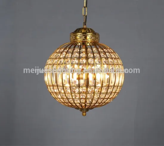 Rounded design Bronze Body Crystals Chandelier Pendant Lighting Crystal Glass Industrial Light