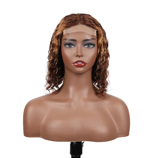 Uniky Cheap 4/27 Ombre Highlight Lace Front Wig,Brazilian Straight Wig Human Hair 100% Bob, Cuticle Aligned Virgin Hair Bob Wig
