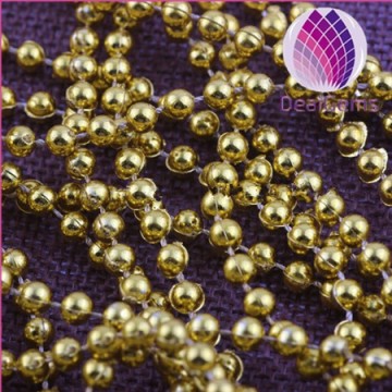 wholesale decorative connecting necklace 8mm 6mm copper plated plastic round beads chain sold by kilograms for clothing