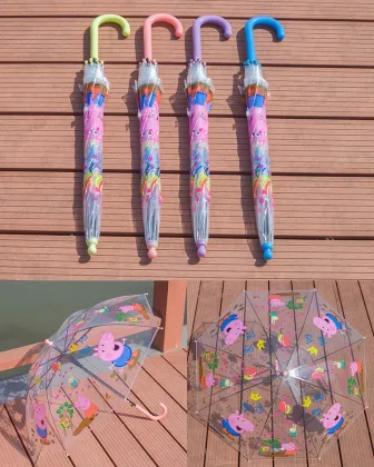 Kid Peppa Pig Auto Promotion Transparent Umbrella
