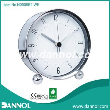 4\" Iron Numbers Quartz Table Alarm Clocks with Two Legs