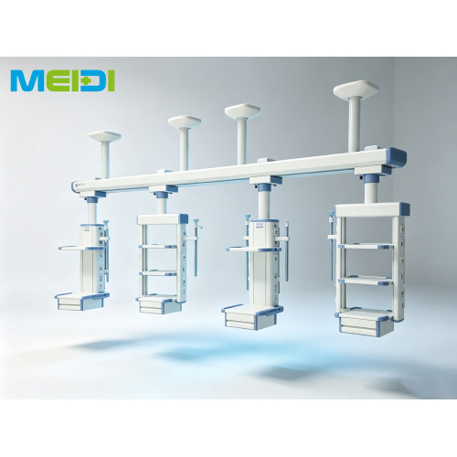 ICU Combined Ceiling Bridge, 3‑Bed Shared Dry‑Wet Separation, High‑Strength Aluminum Alloy ICU Pendant System