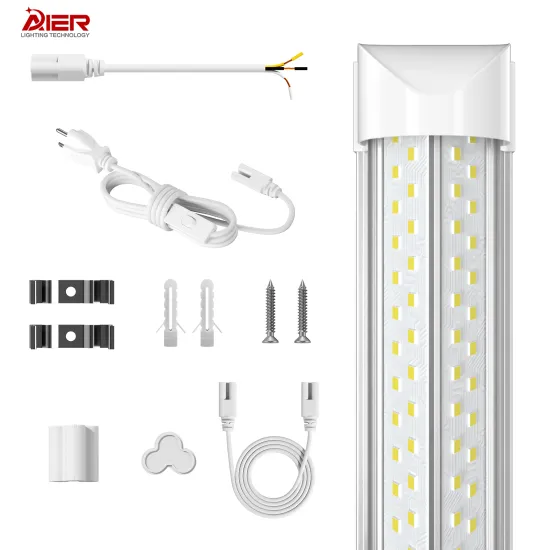 V-Shaped Aluminum LED Shop Lights 4ft/8ft 50w/100w T8 Integrated LED Tube Fixtures