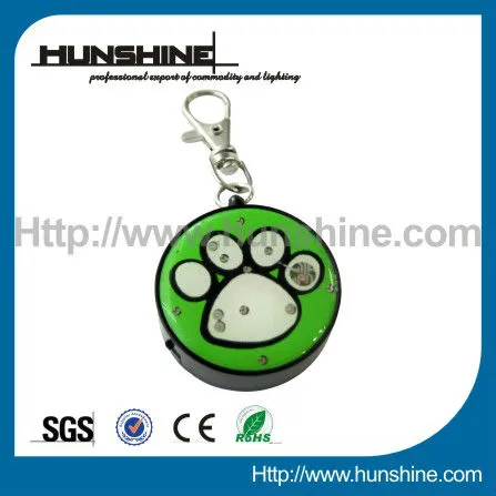 round mini foot color changing keychain led light for gift