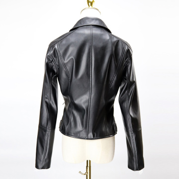 ladie's garment washed pu leather jacket