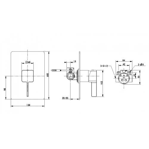 Shower Water Valve Bath Concealed Shower Mixer Valve ○ Manufactory