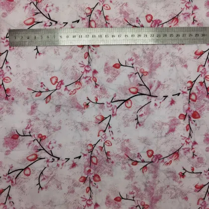 100% Rayon Viscose Woven Challis Flower Print Fabric