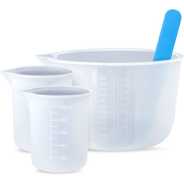 3Packs DIY Jewelry Making Stick Reusable Silicone Mixing Cups Kits 600ML 100ML